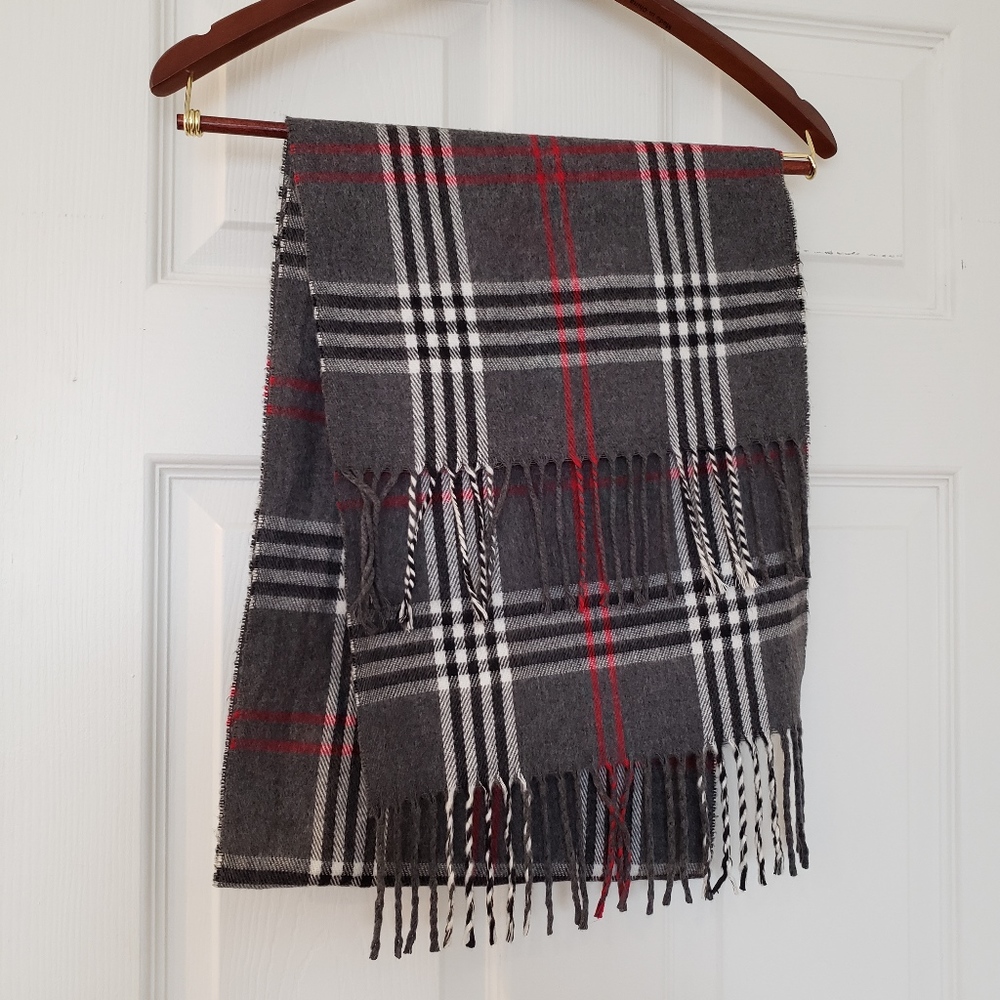 Alexander Julian Plaid Fringed Scarf Colours